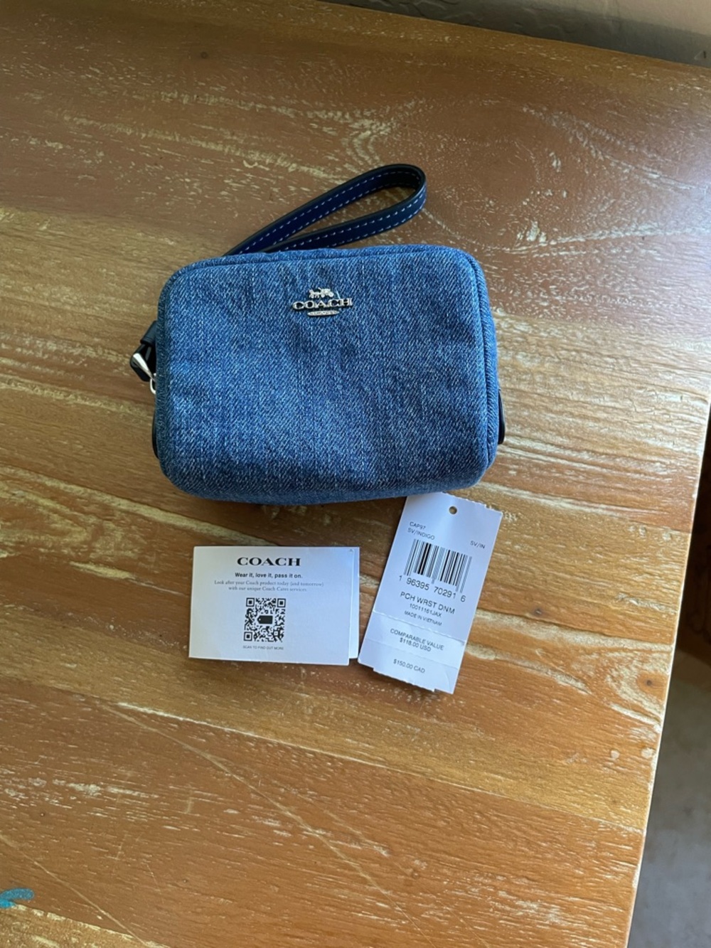 Coach Denim Wristlet NWT - Picture 9 of 9